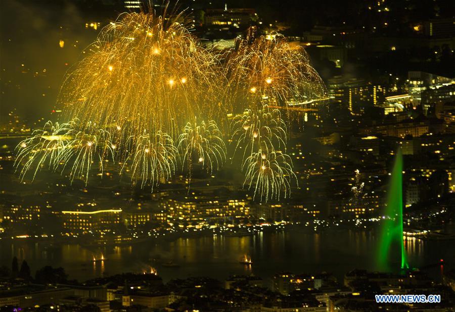 SWITZERLAND-GENEVA-LAKE LEMAN-FIREWORKS