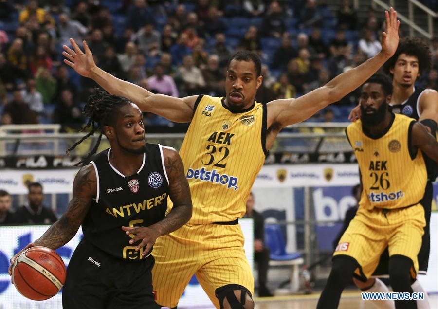 (SP)GREECE-ATHENS-BASKETBALL-CHAMPIONS LEAGUE-AEK VS TELENET GIANT ANTWERP