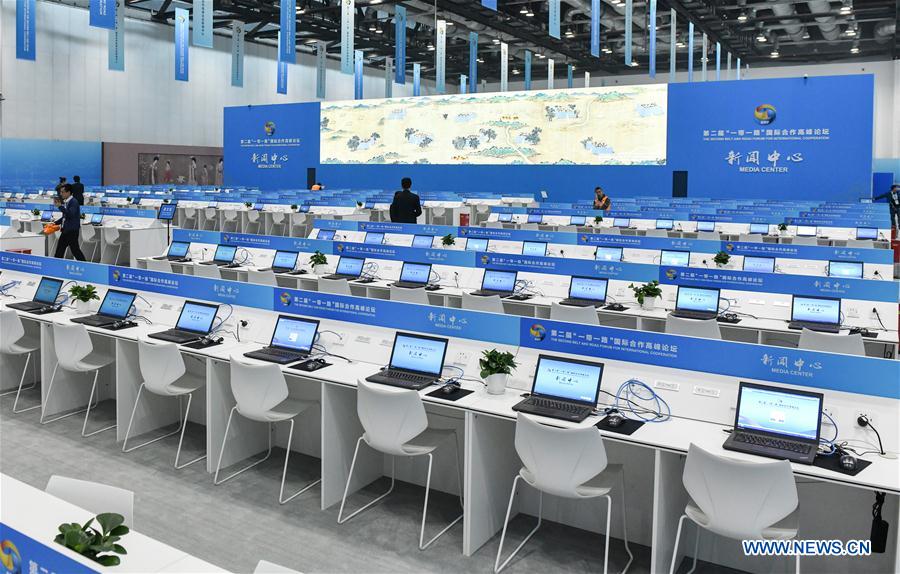 CHINA-BEIJING-BELT AND ROAD FORUM-MEDIA CENTER-TRIAL OPERATION (CN)