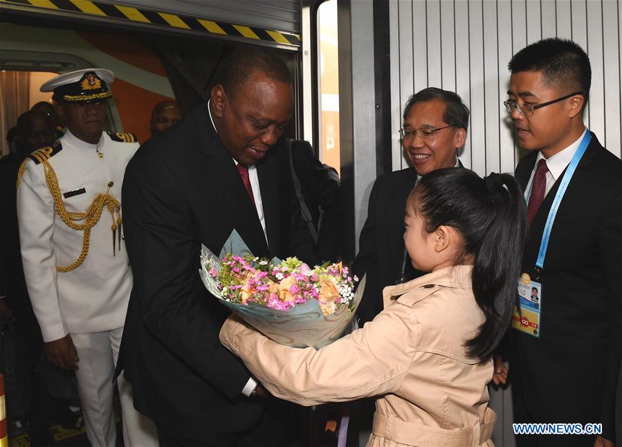 (BRF)CHINA-BEIJING-BELT AND ROAD FORUM-KENYAN PRESIDENT-ARRIVAL (CN)