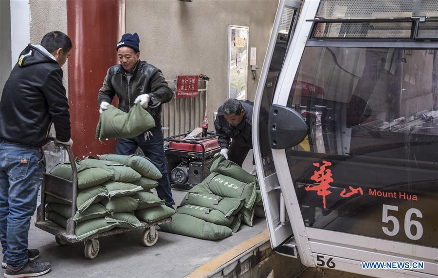 CHINA-SHAANXI-MOUNT HUASHAN-CABLEWAY MAINTENANCE (CN)