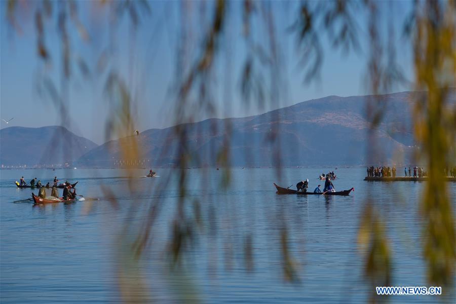 CHINA-YUNNAN-XINGYUN LAKE-FISH SEASON-START (CN)