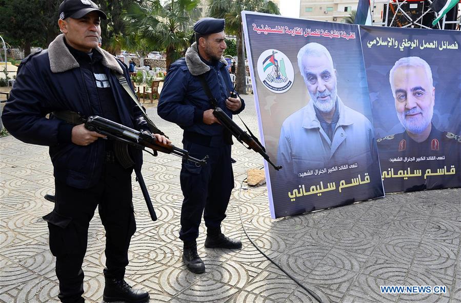 MIDEAST-GAZA-QASEM SOLEIMANI-MOURNING CEREMONY