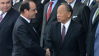 Chinese envoy meets with French president at WWI memorial